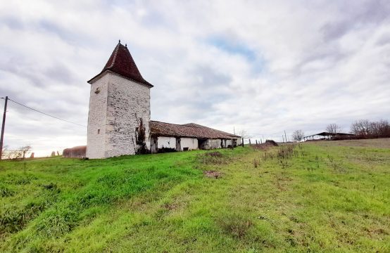 3783 &#8211; Corps de ferme en forme de L &#8211; en pierre &#8211; à rénover totalement &#8211; 3 hectares &#8211; Montaigu de Quercy